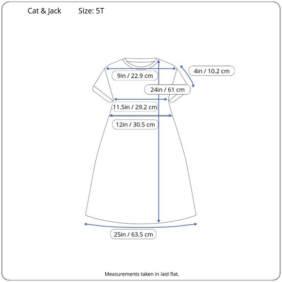 Cat & Jack Little Girls Short Sleeves Multicolor Heart Print Dress Size 5T - Picture 6 of 6